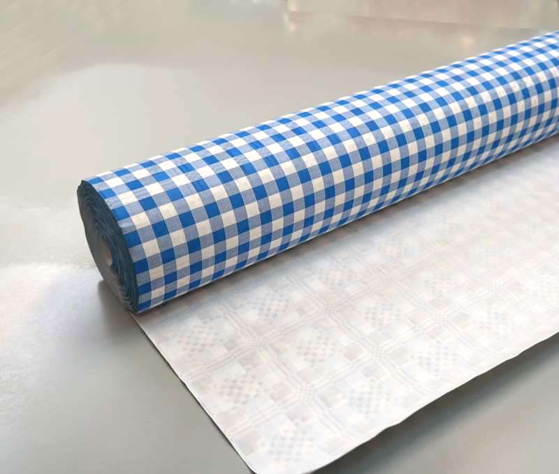 Tischpapier-Rolle kariert - Länge m 50 m, blau-weiss Breite 1