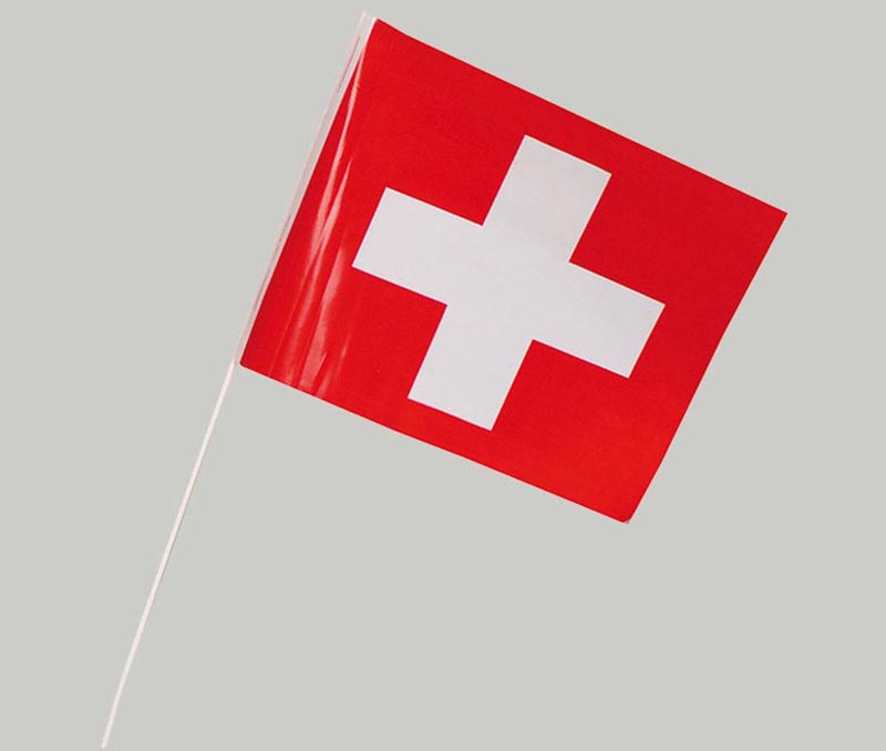 Drapeau Suisse 20 x 23 cm, 5 pièces - plastique