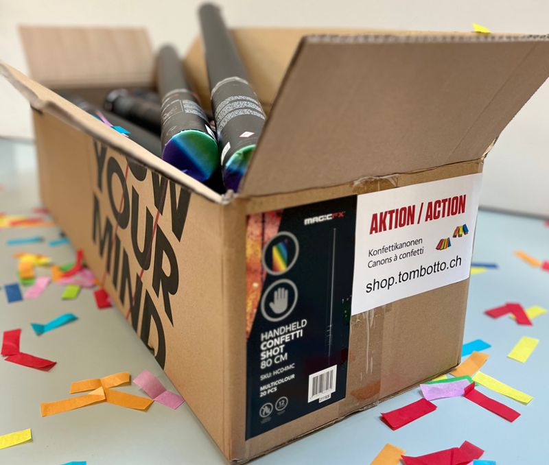 ACTION – 20 pcs<br>Canons à confetti<br>80 cm – multicouleur