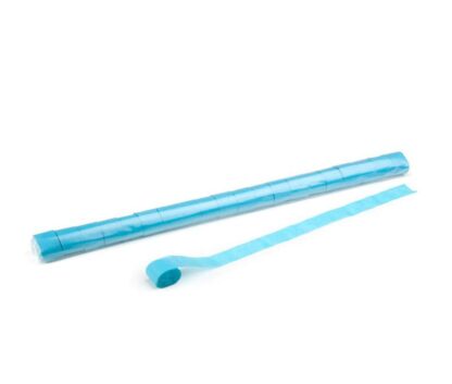 Stadium Luftschlangen Papier <br>20 m x 2,5 cm - hellblau