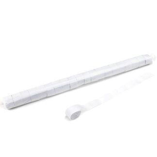 Stadium Luftschlangen Papier <br>20 m x 2,5 cm - weiss