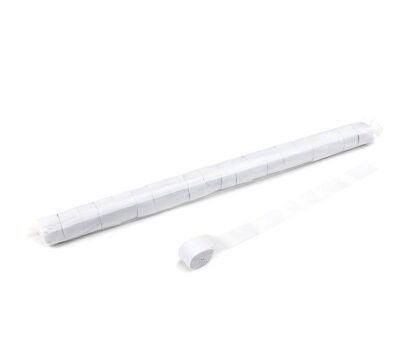 Stadium Luftschlangen Papier <br>20 m x 2,5 cm - weiss