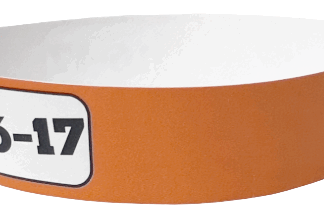 Bracelets Tyvek 100 pièces <br>16-17 orange