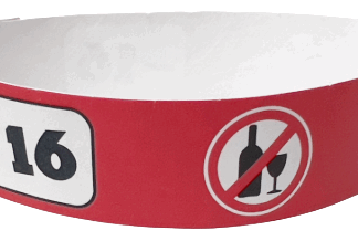 Bracelets Tyvek 100 pièces <br>-16 rouge