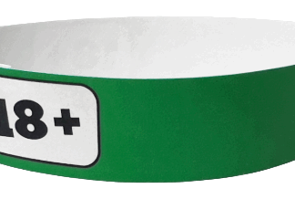 Bracelets Tyvek 100 pièces <br>18+ vert