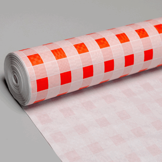 Nappe en rouleau 50 m <br>carreaux rouge-blanc