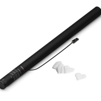 Electric Confetti Cannon 80 cm<br> Konfetti Papier - Herzen weiss