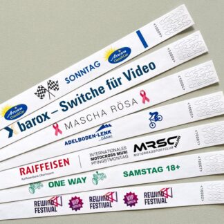 Tyvek Eintrittsbänder zum selber gestalten: Druck farbig